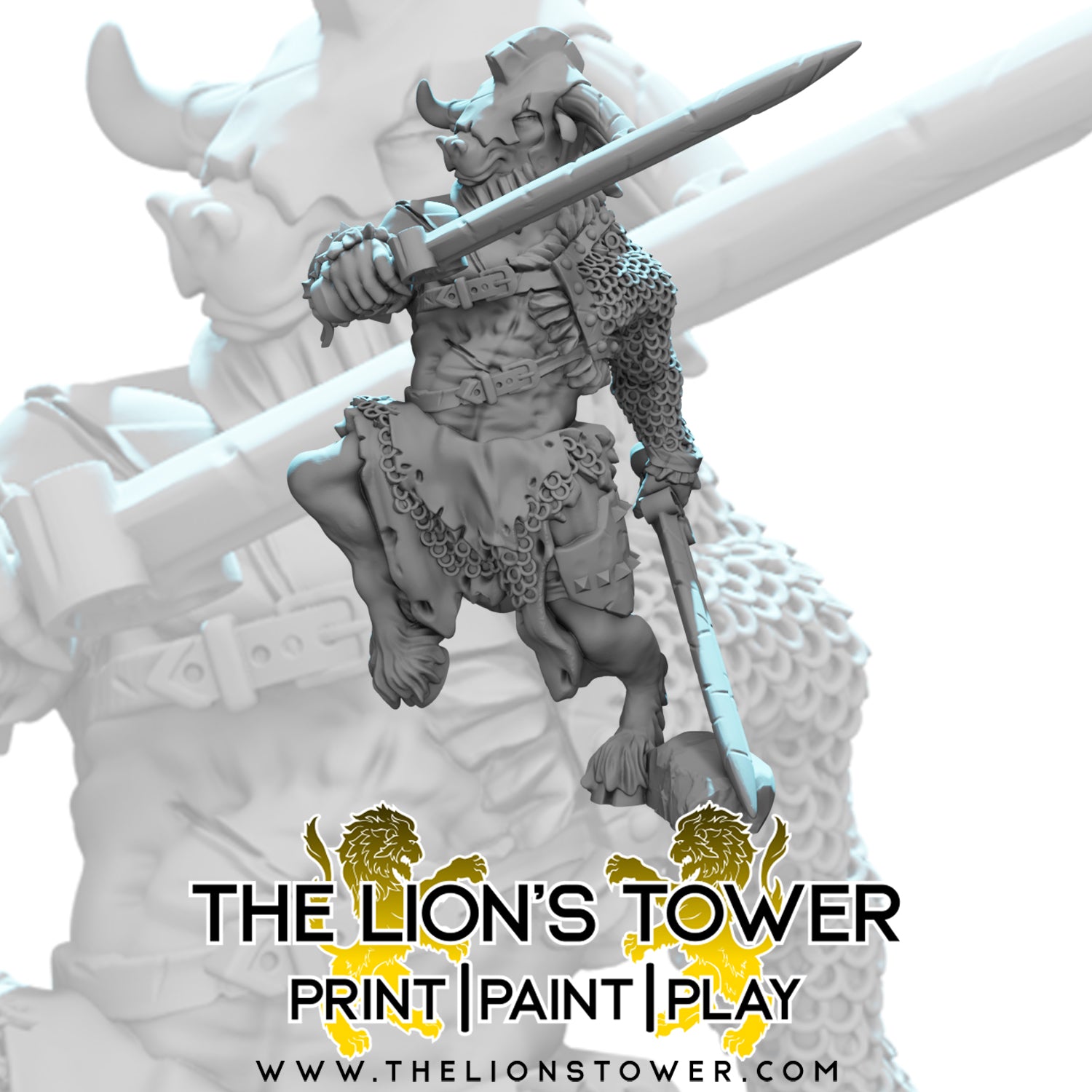 Minotaur Miniature (32mm) – STL Files or Resin | Minotaur 1 – The