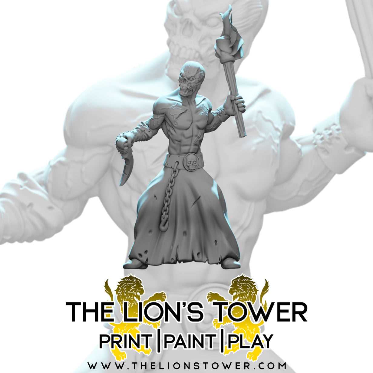 Death Head of Bale (32mm scale resin miniature with MDF base)