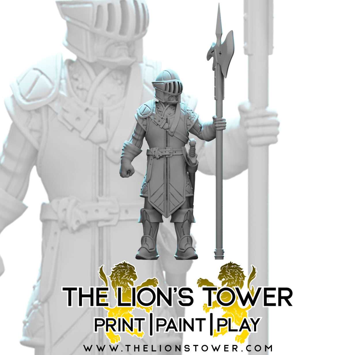 Elite Guards with Halberds (Set of 10 x 32mm scale resin miniatures with MDF bases)