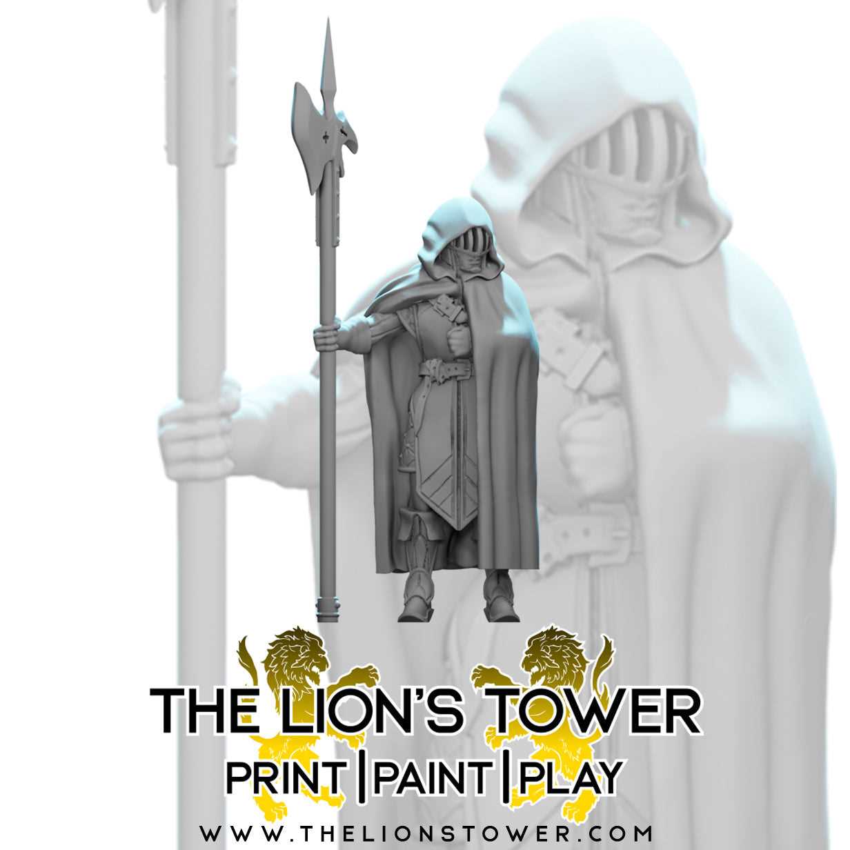 Elite Guards with Halberds and Cloaks (Set of 10 x 32mm scale resin miniatures with MDF bases)