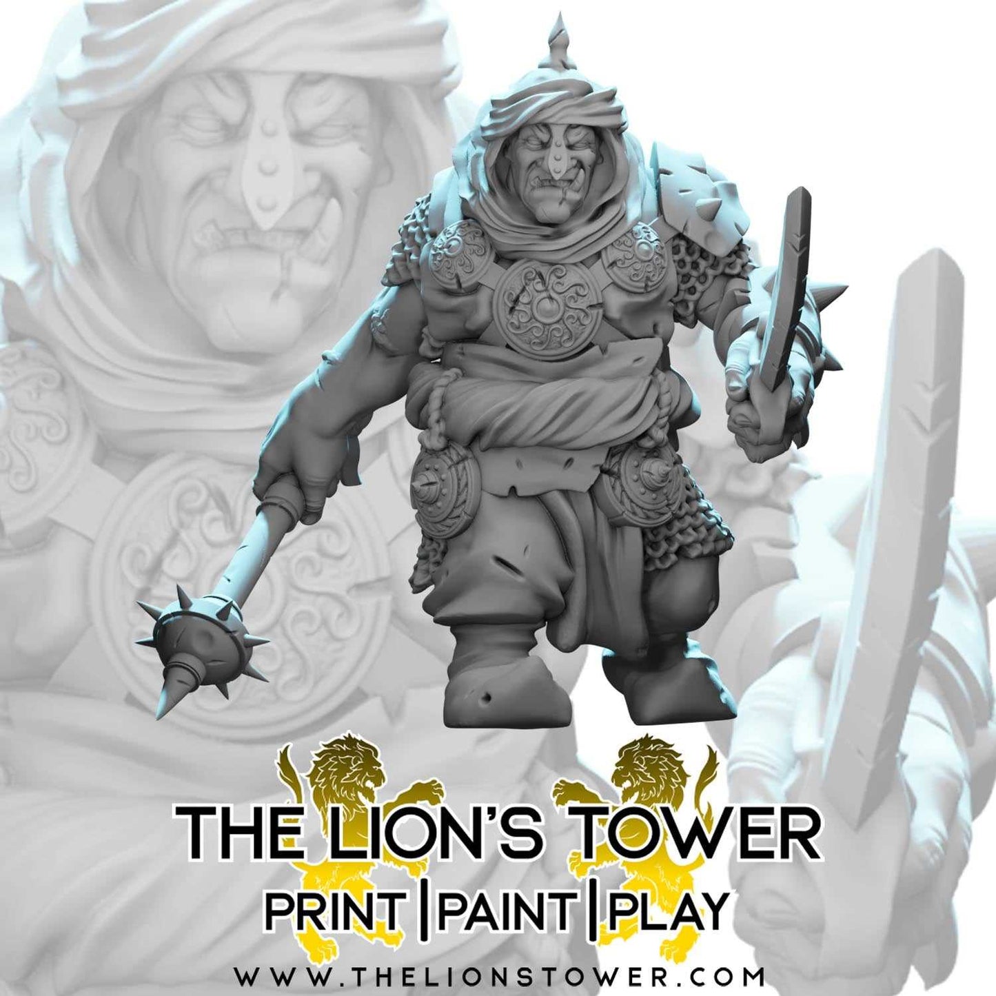 Knights of the Shield (Saracen) - Ogre (32mm scale resin miniature with MDF base)