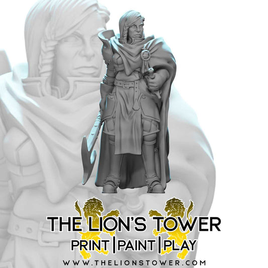 Mercenary Company - Commander Porter (32mm scale resin miniature with MDF base)