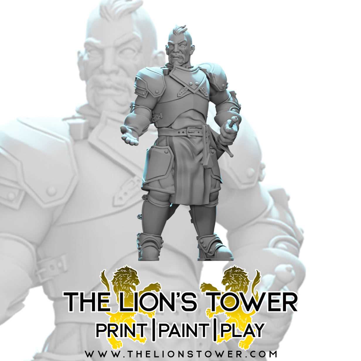 Mercenary Company in Heavy Armour (Set of 5 x 32mm scale resin miniatures with MDF bases)