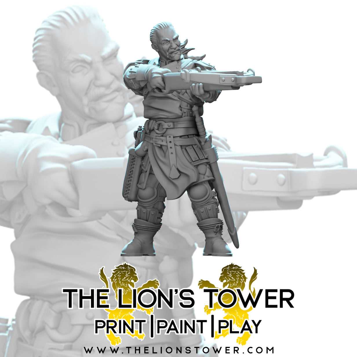 Mercenary Company with Crossbows (Set of 6 x 32mm scale resin miniatures with MDF bases)