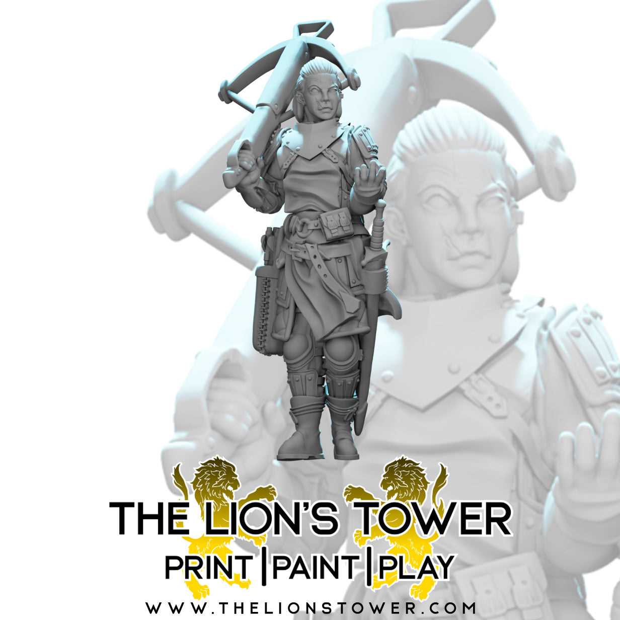 Mercenary Company with Crossbows (Set of 6 x 32mm scale resin miniatures with MDF bases)