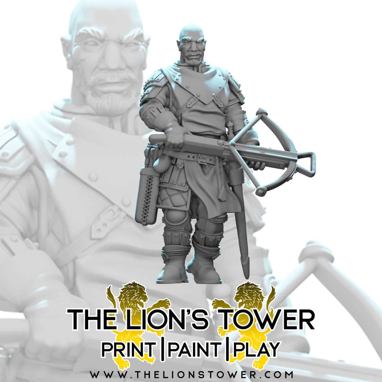Mercenary Company with Crossbows (Set of 6 x 32mm scale resin miniatures with MDF bases)
