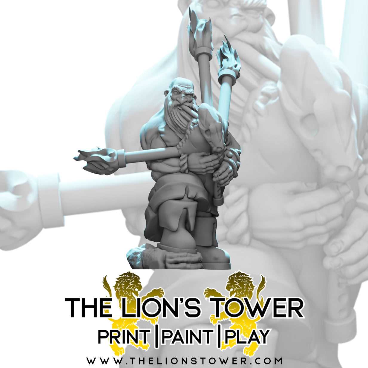 Thromdot Flamesong - Bard Dwarf (32mm scale resin miniature with MDF base)