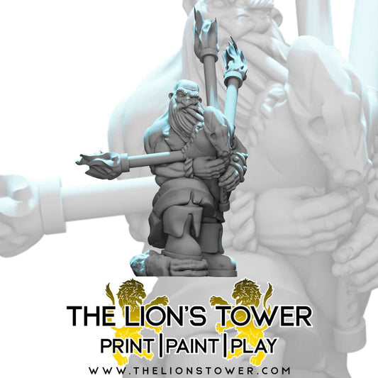 Thromdot Flamesong - Bard Dwarf (32mm scale resin miniature with MDF base)
