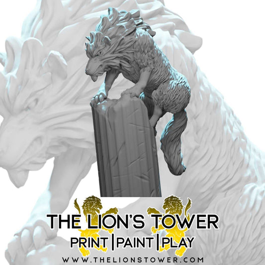 Wolf Companion (32mm scale resin miniature with MDF base)
