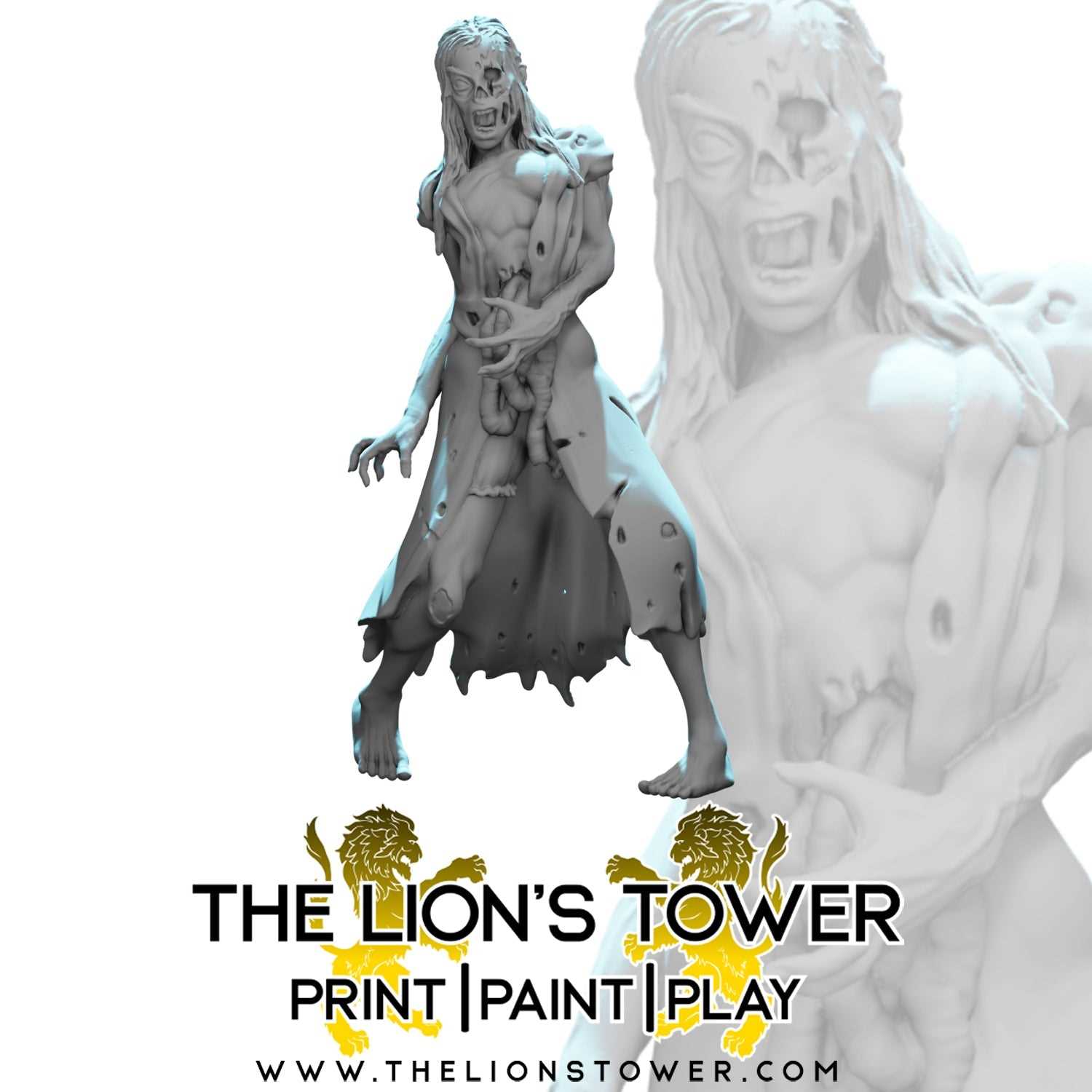 Zombie Horde (Set of 6 x 32mm scale resin miniatures with MDF bases)