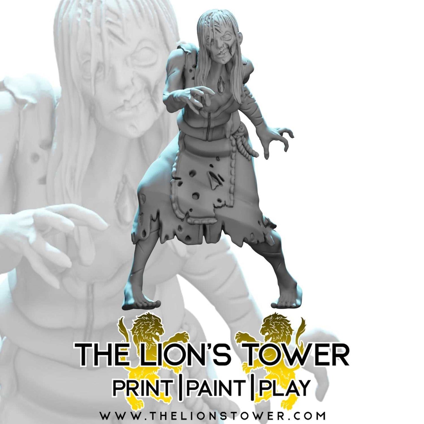 Zombie Horde (Set of 6 x 32mm scale resin miniatures with MDF bases)