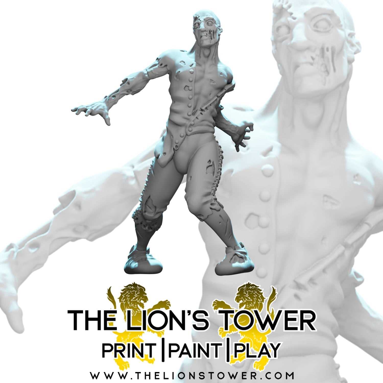Zombie Horde (Set of 6 x 32mm scale resin miniatures with MDF bases)