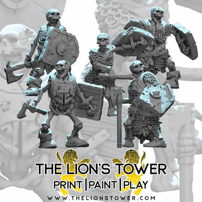 Dwarf Skeletons with Hand axes and shields