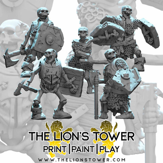 Dwarf Skeletons with Hand axes and shields
