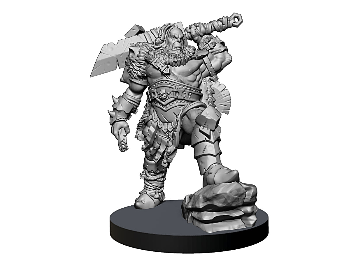 Gro’lok the Half-Orc Barbarian Chieftain – 32 mm Hero Miniature