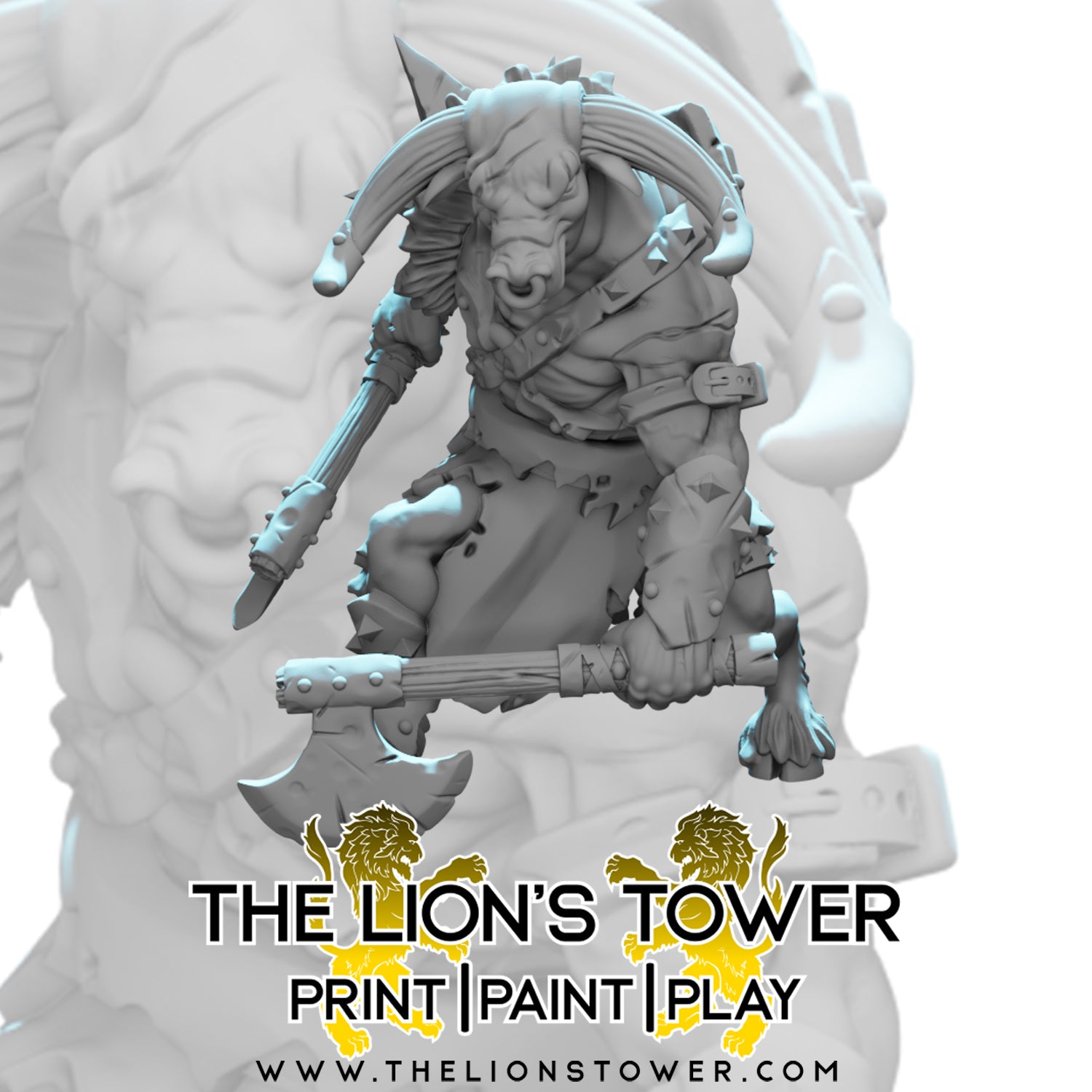 Minotaur 2 minotaur miniature 32mm scale for D&D and tabletop RPGs in resin or STL