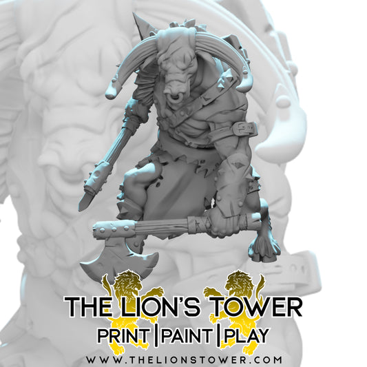 Minotaur 2 minotaur miniature 32mm scale for D&D and tabletop RPGs in resin or STL