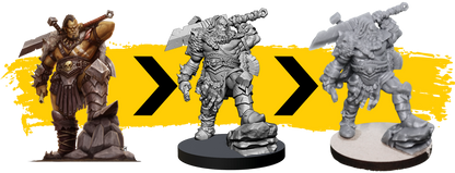 Gro’lok the Half-Orc Barbarian Chieftain – 32 mm Hero Miniature