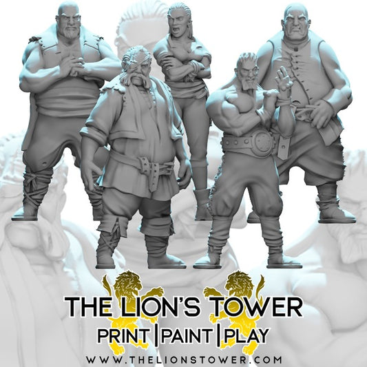 Bouncers (Set of 5 x 32mm scale resin miniatures with MDF bases)