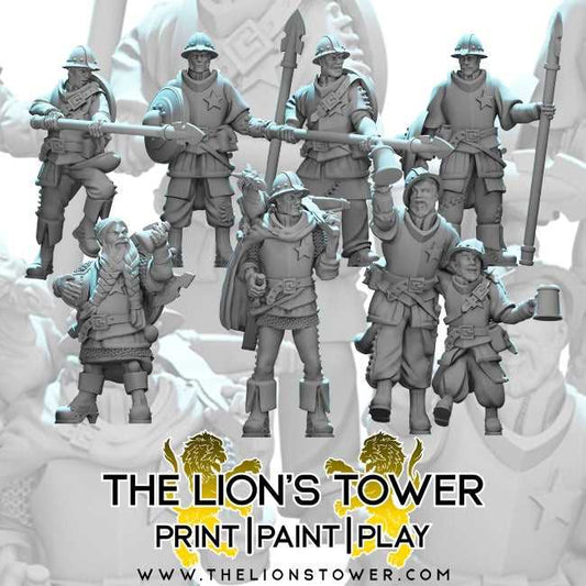 City Watch (Set of 8 x 32mm scale resin miniatures with MDF bases)