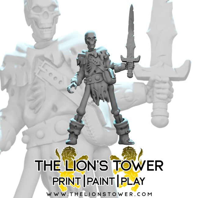 Classic Skeleton Heroes (Set of 4 x 32mm scale resin miniatures with MDF bases)