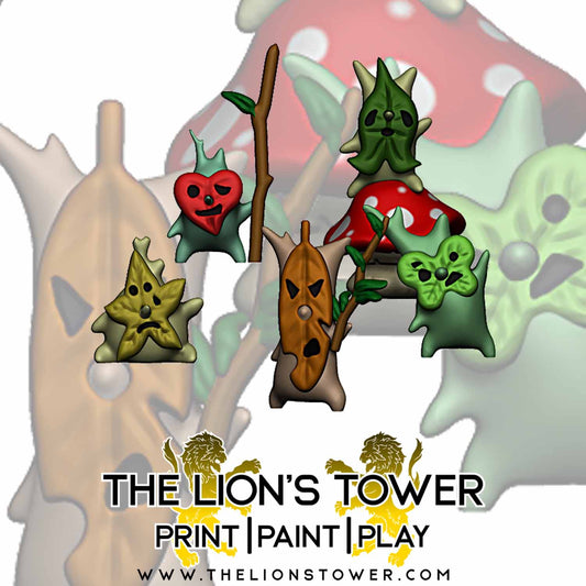 Forest Spirits Set 2 (Set of 5 x 32mm scale small resin miniatures with MDF bases)