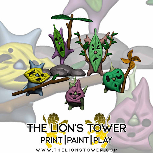 Forest Spirits Set 3 (Set of 5 x 32mm scale small resin miniatures with MDF bases)