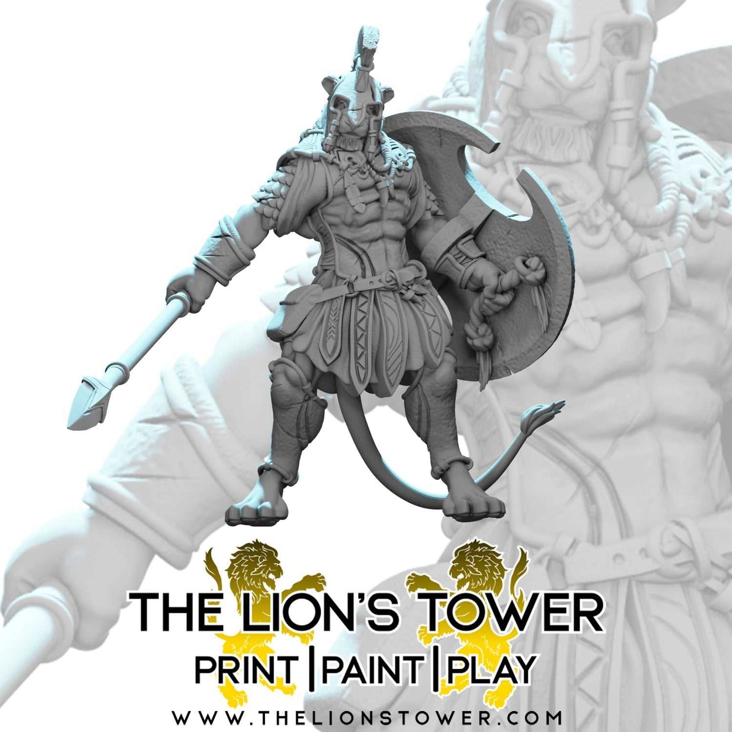 Leonin Tribe (Set of 6 x 32mm scale resin miniatures with MDF bases)