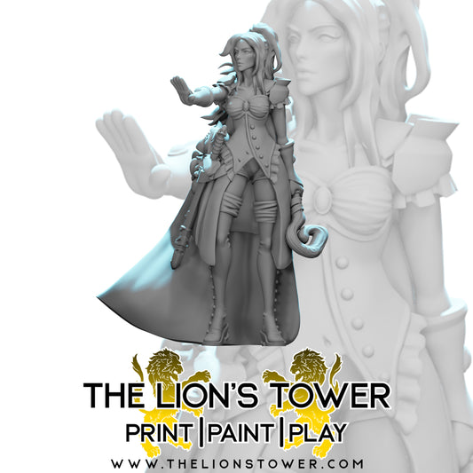 Kingdom of Talarius - Lily the White Mage (32mm scale resin miniature with MDF base)