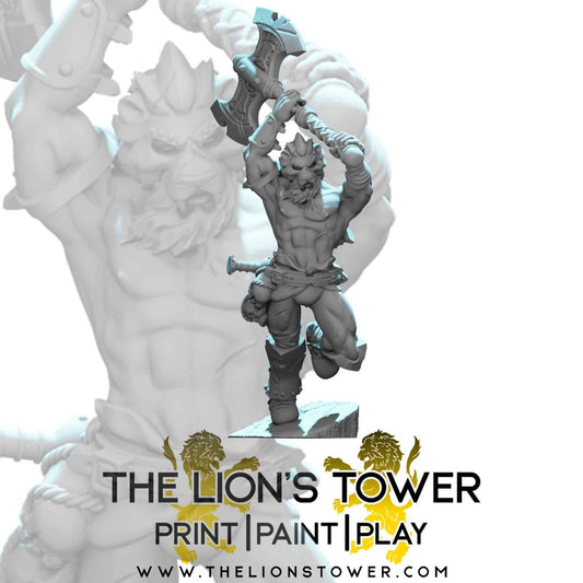 Lion God (32mm scale resin miniature with MDF base)