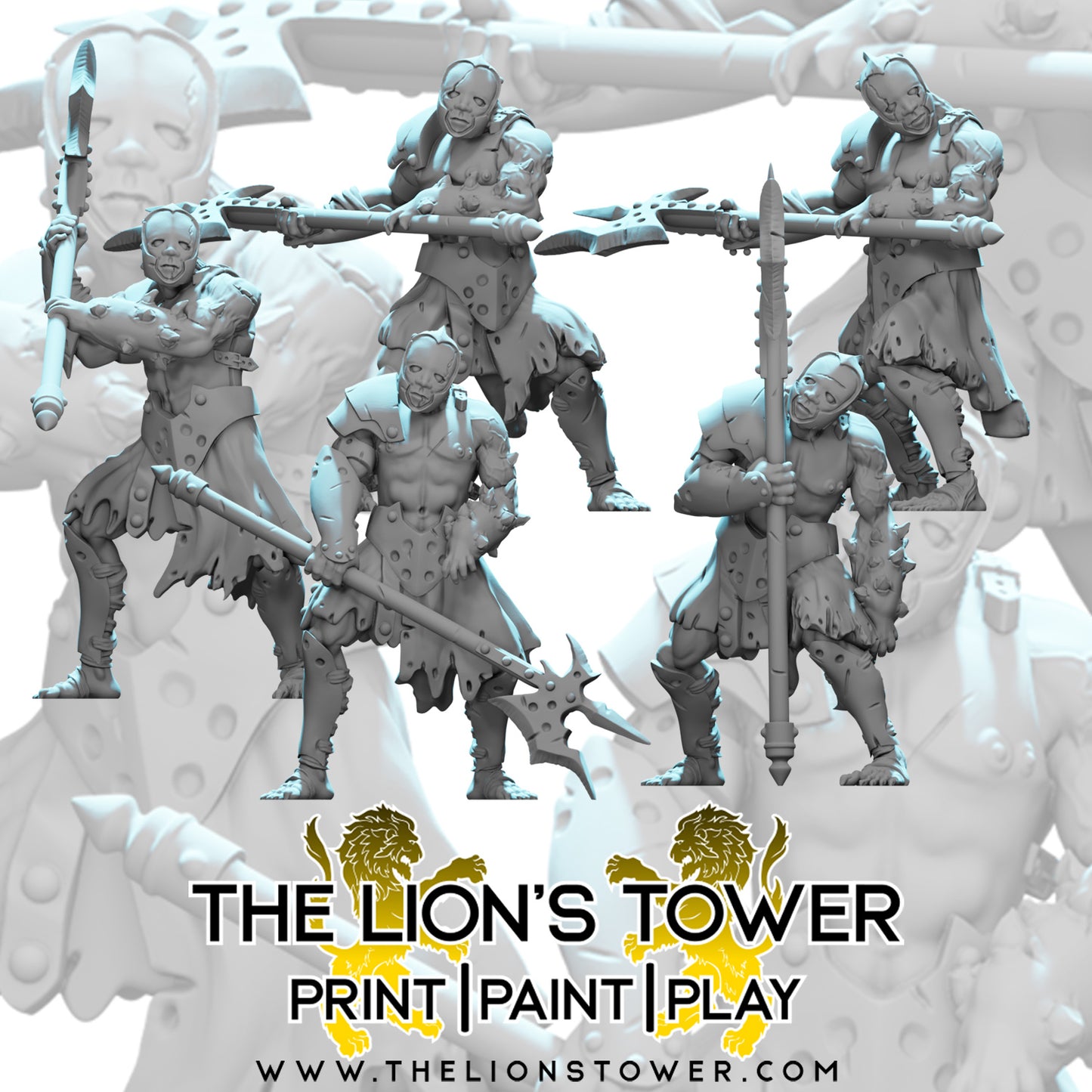 Infernal Legion (Set of 5 x 32mm scale resin miniatures with MDF bases)