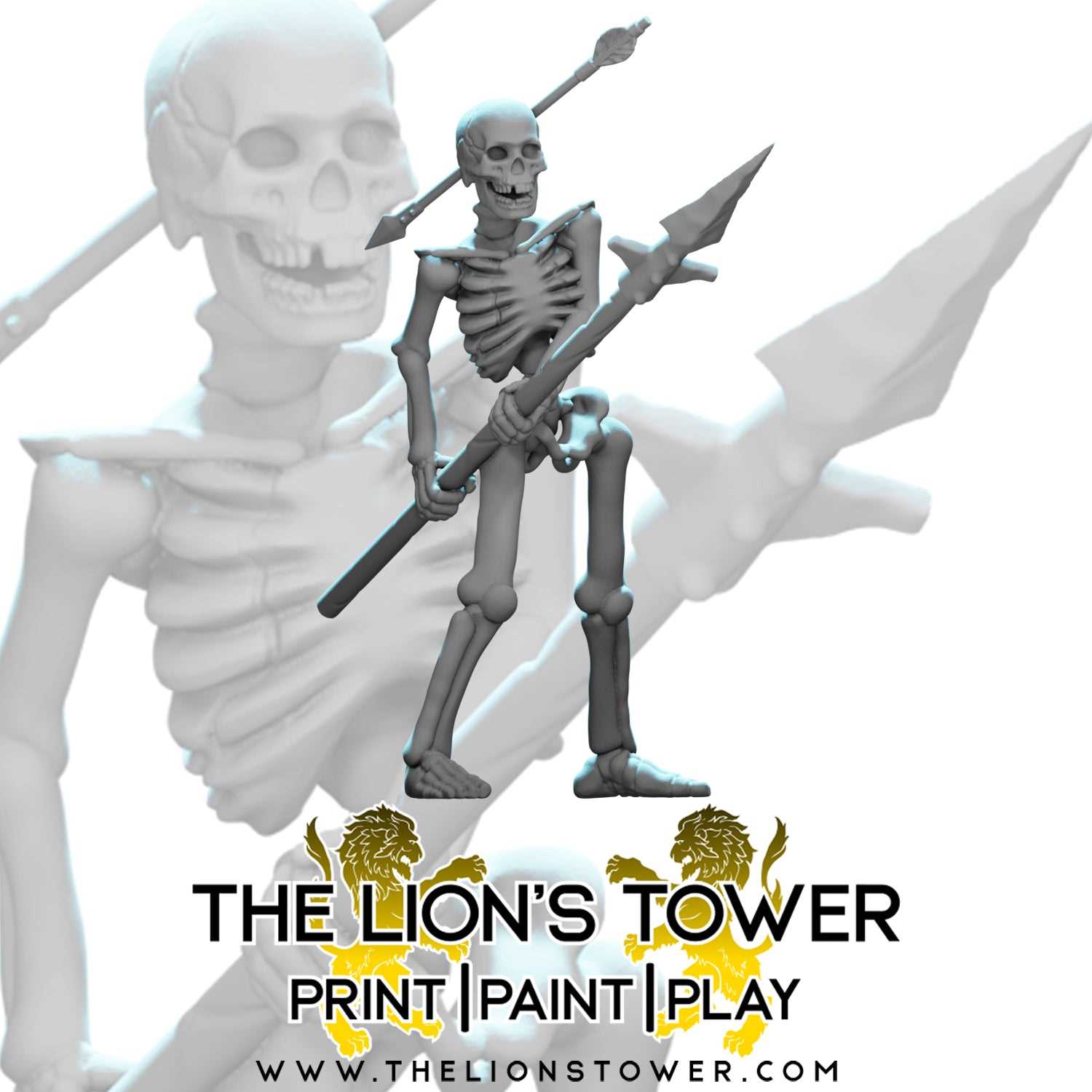 Naked Skeletons with Spears (Set of 5)
