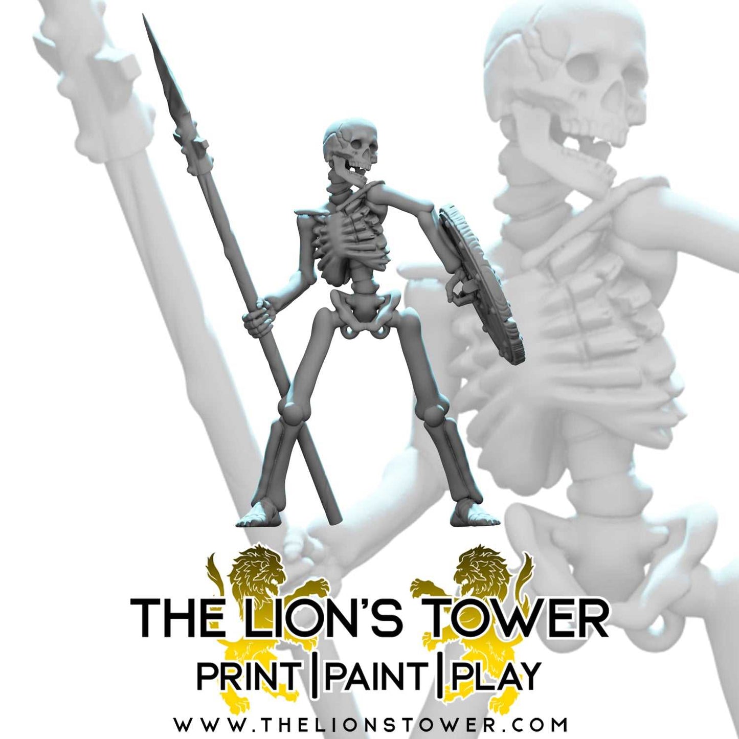 Naked Skeletons with Spears (Set of 5)