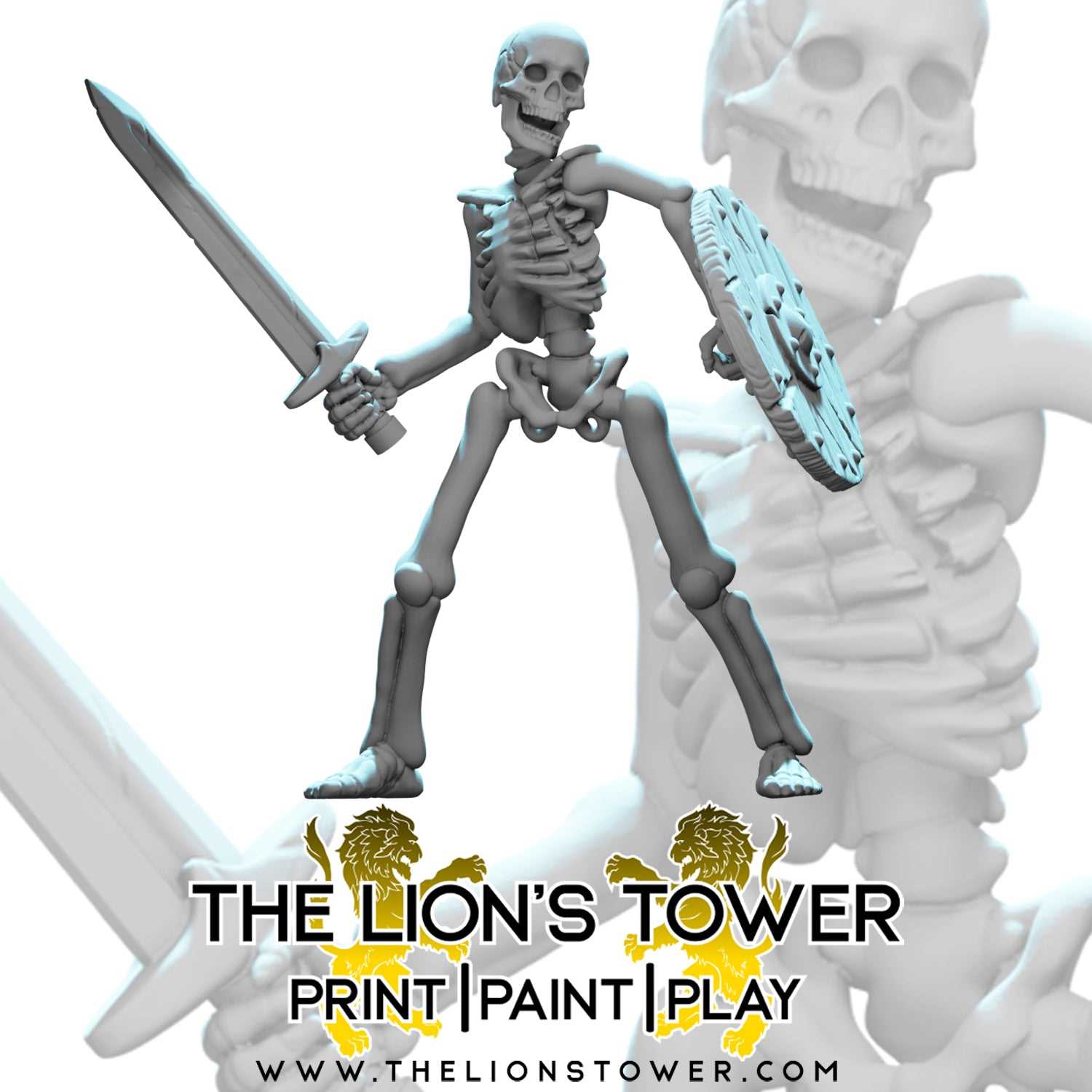 Naked Skeletons with Swords and Shields (Set of 5)